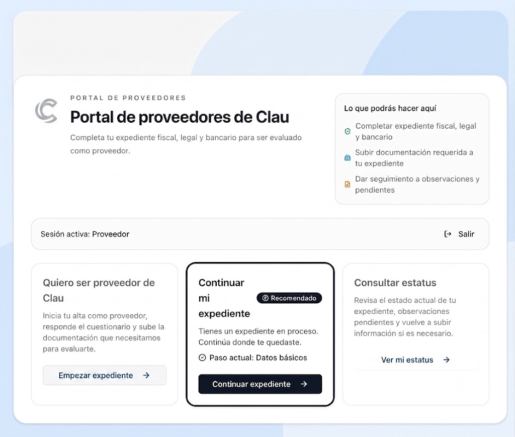 Portales de proveedores y clientes